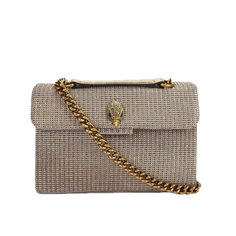 Kurt Geiger Tweed Chain Shoulder Bag with Crystal Mesh - Unbranded